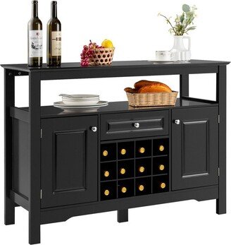 Storage Buffet Sever Cabinet Sideboard Table Wood Wine Rack