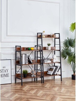 Tiramisubest 3&4 Metal Layer Ladder Bookshelf Storage Shelves