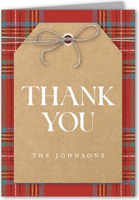 Thank You Cards: Gift Tag Fun Thank You Card, Red, 3X5, Matte, Folded Smooth Cardstock