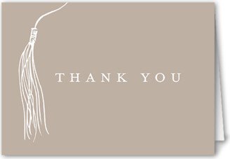 Thank You Cards: Drawn Tassel Thank You Card, Beige, 3X5, Matte, Folded Smooth Cardstock