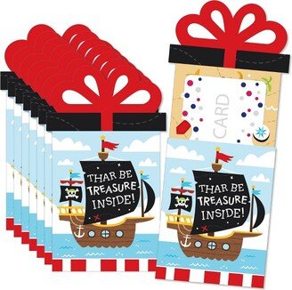 Big Dot of Happiness Pirate Ship Adventures - Skull Birthday Party Money and Gift Card Sleeves - Nifty Gifty Card Holders - Set of 8