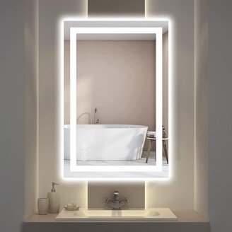 Anti-fog Frameless Vanity Mirror with Backlit and Front Light