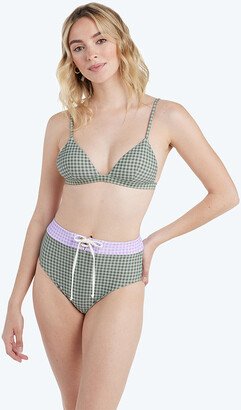 The Triangle Bikini Top - Gingham in Lavender & Ivy