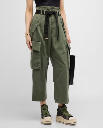 Ronfare Oversized Belted Gabardine Cargo Pants