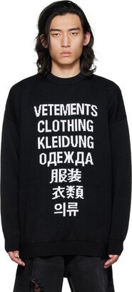 Black 'Vetements' Translation Sweater