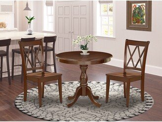 3 Piece Dinning Table Set - 1 Wood Table and 2 Dining Room Chairs