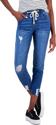 Juniors' Pull-On Drawstring Elastic-Waist Jeans