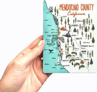 Mendocino County California Map Magnet, Gift, Fort Bragg, Ukiah, Willits, Russian Gulch, Anderson Valley, Redwood Forest, Norcal