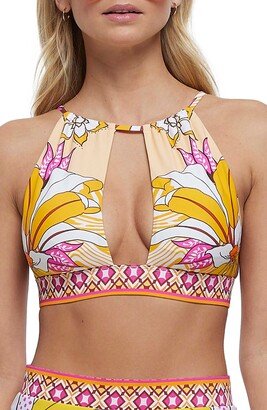 Floral Halter Bikini Top