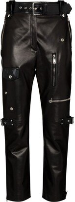 Polished-Finish High-Waisted Trousers