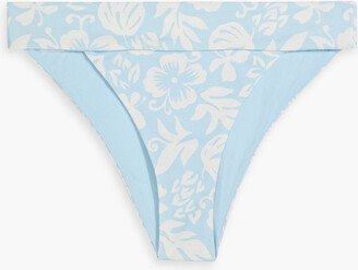 Floral-print mid-rise bikini briefs