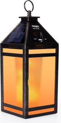 Portable Hanging Outdoor Lantern with Flame or Still Light Black - Techko Maid