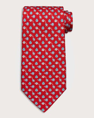 Men's 4-Pippo Animal-Print Silk Tie