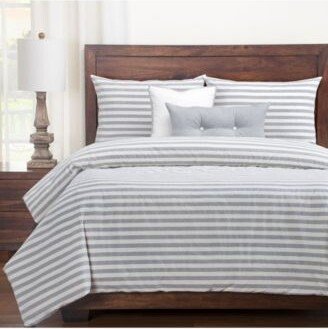 Farmhouse Pewter Striped Luxury Duvet Set