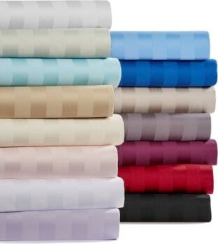 Damask 1.5 Stripe 550 Thread Count 100 Cotton Sheet Sets Created For Macys