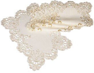 Scalloped Lace Embroidered Cutwork Placemats, 13 x 19, Set of 4