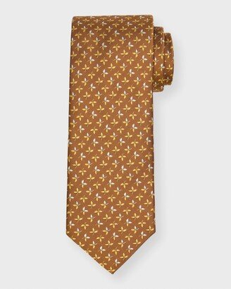 Men's Micro-Floral Silk Tie