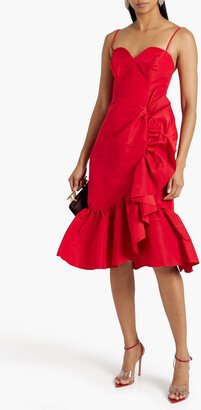 Ruffled silk-faille dress