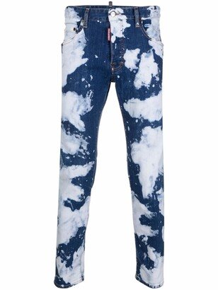 Bleached Paint-Splatter Jeans