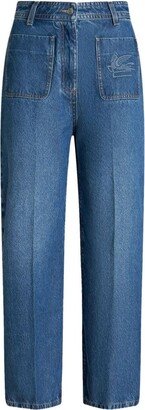 High Rise Straight Leg Jeans-AA