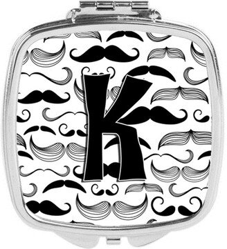 CJ2009-KSCM Letter K Moustache Initial Compact Mirror