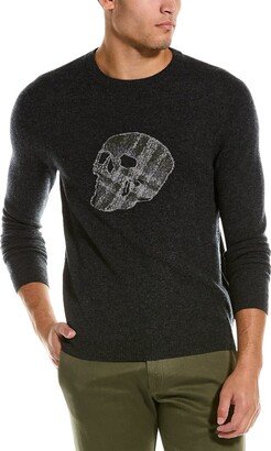 Plaid Skull Jacquard Wool & Cashmere-Blend Cashmere Sweater-AB