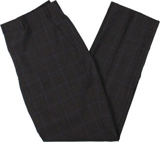 Mens Wool Plaid Dress Pants