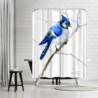 71 x 74 Shower Curtain, Blue Jay Bird 3 by Suren Nersisyan