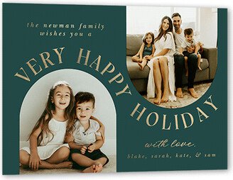 Holiday Cards: Flip Flop Holiday Card, Green, Gold Foil, 5X7, Holiday, Matte, Personalized Foil Cardstock, Square