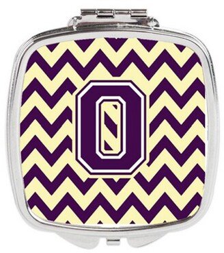 CJ1058-OSCM Letter O Chevron Purple & Gold Compact Mirror