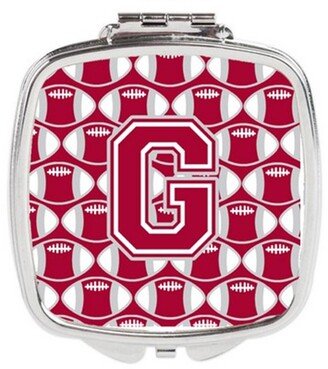 CJ1065-GSCM Letter G Football Crimson, Grey & White Compact Mirror