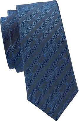 Stripe Logo Silk Tie