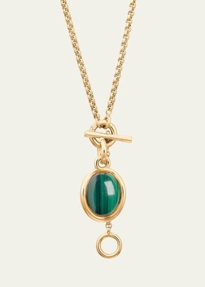 Neo Turtle Necklace with Toggle Chain and Malachite Stone