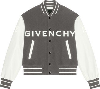 Varsity Jacket In Wool And Leather-AB