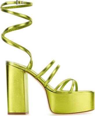 Melena Metallic Ankle Strapped Platform Sandals