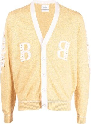 3D-Logo V-neck cashmere cardigan