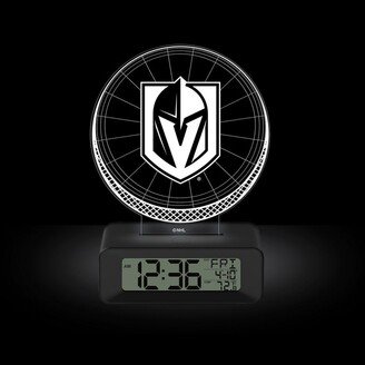 Curata NHL Vegas Golden Knights Color-Changing Led 3d Illusion Alarm Clock with Temperature and Date