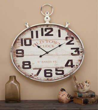 Studio 350 White Iron Vintage Wall Clock No Theme 32 x 36 x 3 - Small