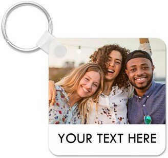 Key Chains: Your Text Here Photo Key Ring, Square, Multicolor