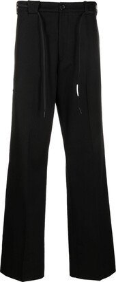 Straight-Leg Drawstring Trousers-AL