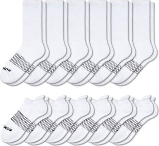 Men's Calf & Ankle Sock 12-Pack - White - XL - Cotton