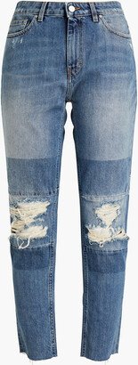 Solange cropped distressed boyfriend jeans