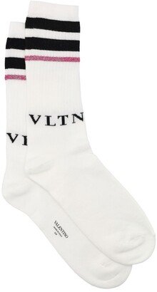 Logo Intarsia Stripe-Detailed Socks