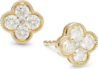 Saks Fifth Avenue Made in Italy Saks Fifth Avenue Women's 14K Yellow Gold & Diamond Earrings