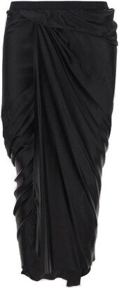 Wrapped Asymmetric Midi Skirt