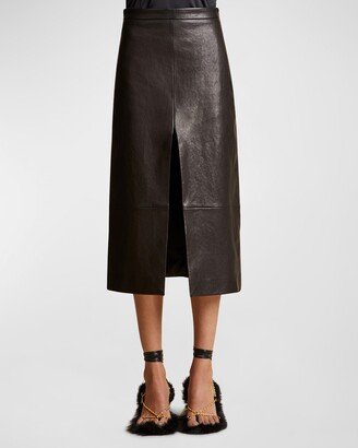 Fraser Leather Midi Skirt