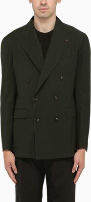 Green double-breasted jacket in wool