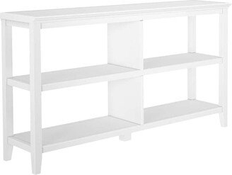 Contemporary Home Living 54 White Solid 2-Tier Low Horizontal Bookcase