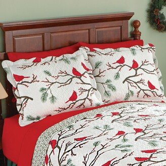 Collections Etc Winter Cardinals Christmas Pillow Sham