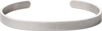 Engraved Jewelry: Milestone Date Engraved Cuff, Silver
